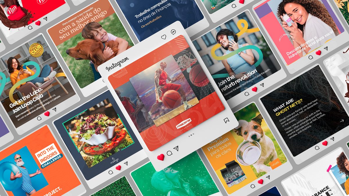 Social media pieces across several brands
