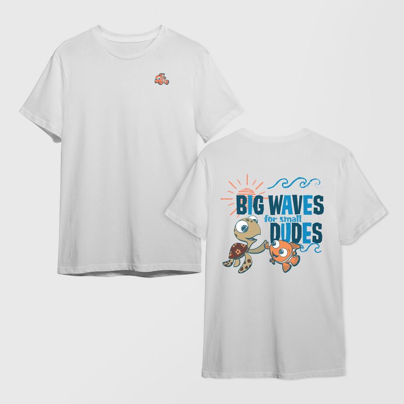 Nemo: white t-shirt, front and back