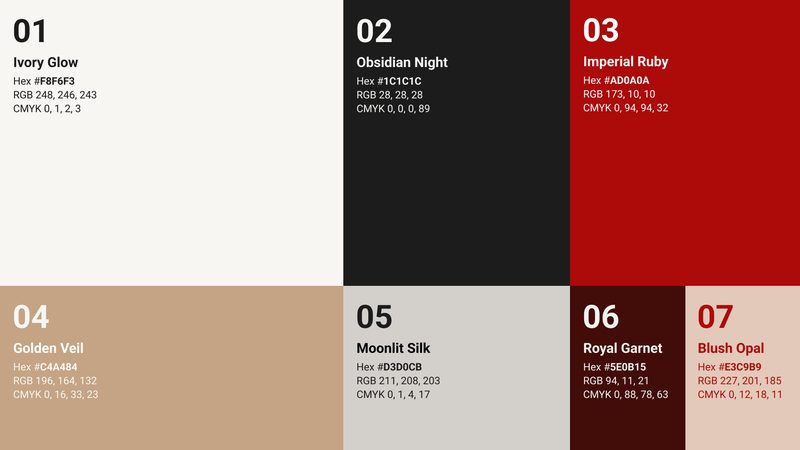 Seven named colours