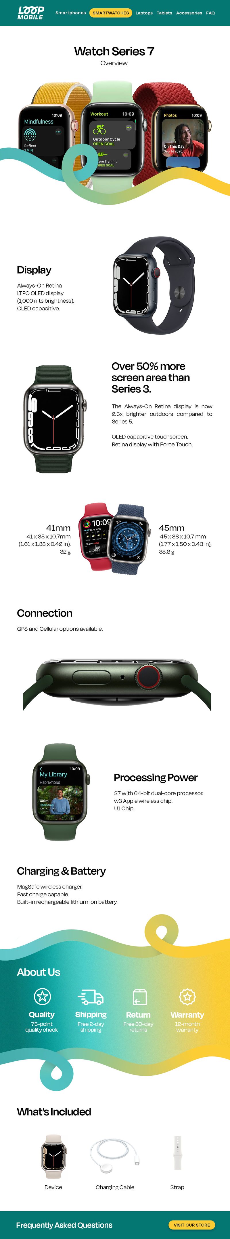 Watch Series 7 landing page, complete