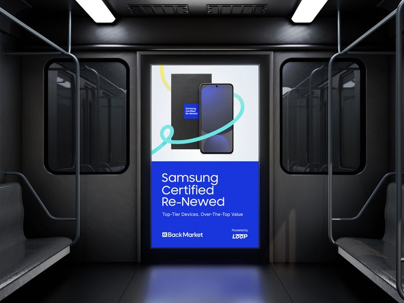 Co-branded panel inside a train car