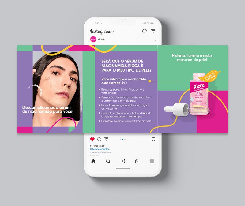 Niacinamide serum carousel, in the feed