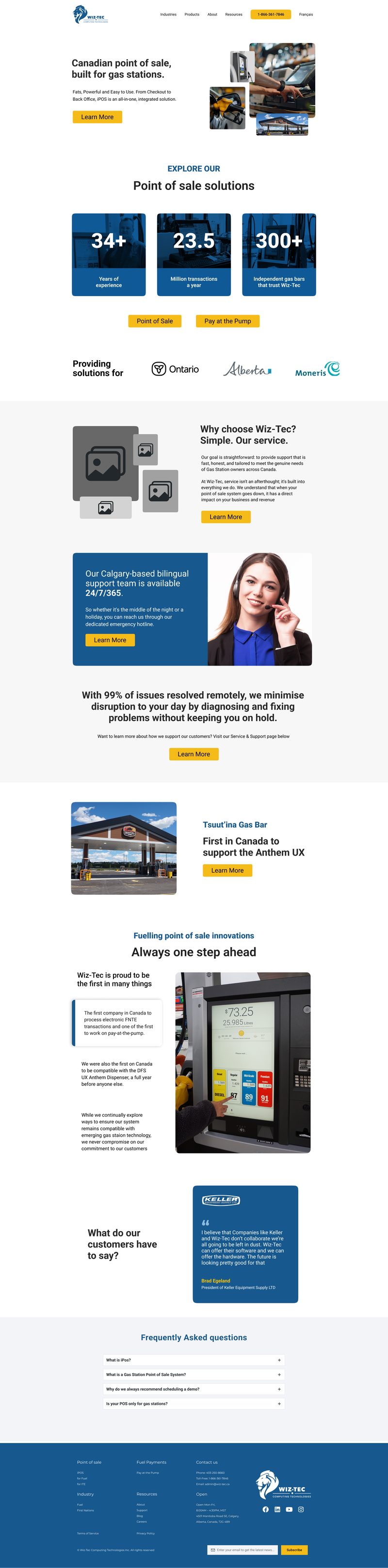 The landing page, full length